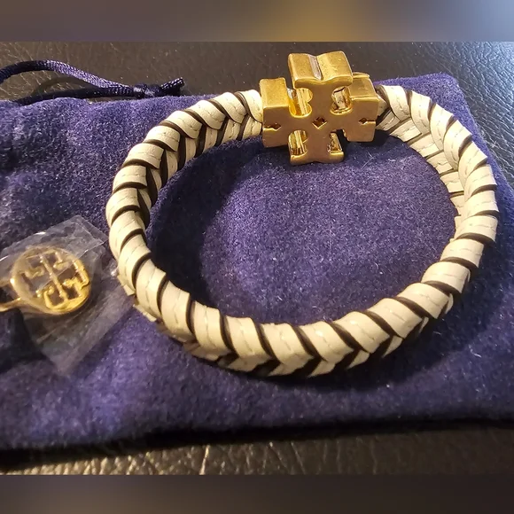 Tory Burch Roxanne Woven Leather Bracelet - Picture 6 of 6